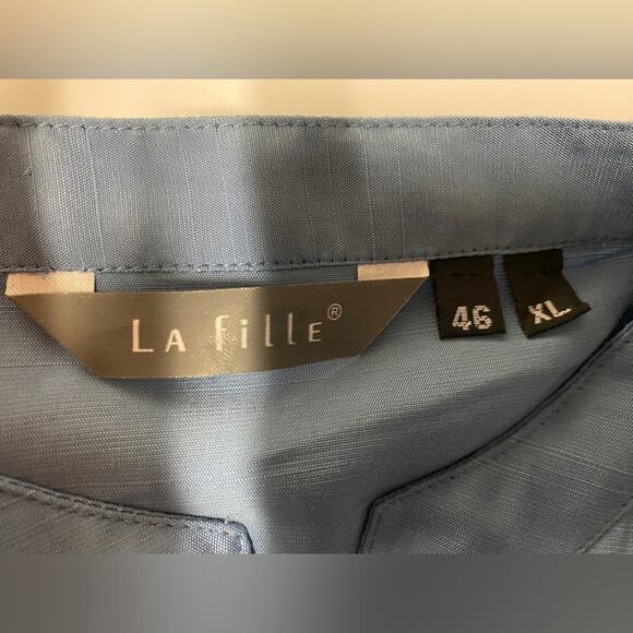 La Fille Blue Caftan Dress Sz XL - Picture 6 of 9